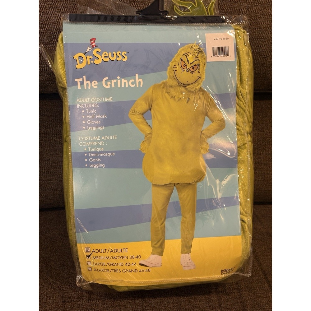 Dr Seuss The Grinch‎ Adult Costume Medium 38-40 InSpirit Designs 4pc Set Green